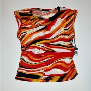 RACHEL Rachel Roy Red Orange Swirl Top NWT Size Medium